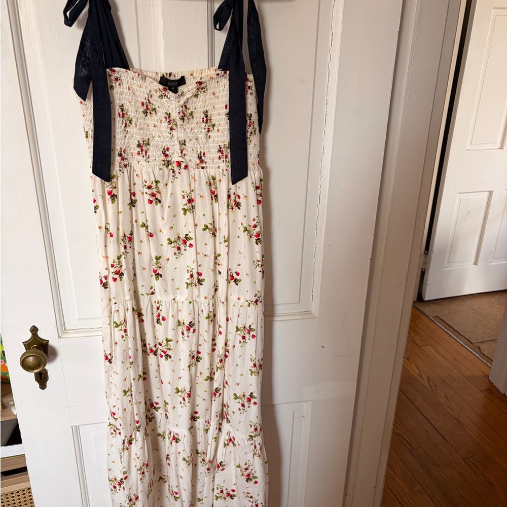 Floral Maxi Dress with Navy straps
